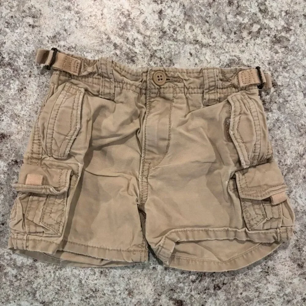 The Children’s Place Baby Boys 12M Y2K Cargo Shorts Khaki Utility Retro